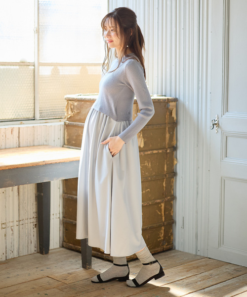 新品未使用⭐︎マタニティ・授乳服⭐︎軽量トレーナードッキングワンピース ⭐︎Sサイズ 授乳服・マタニティ＞半袖ミュゼ・リブ＆シフォンプリーツ