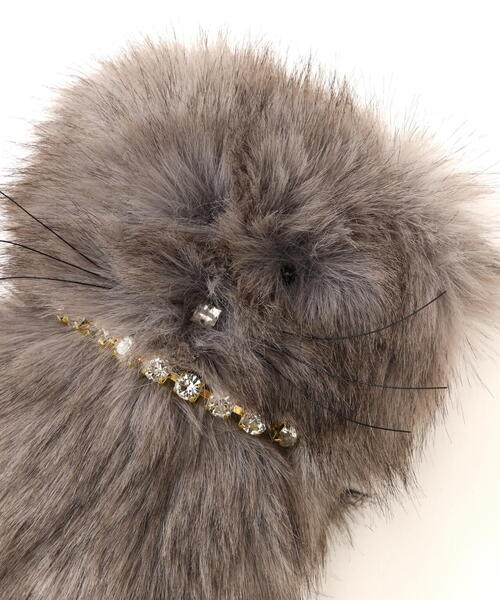 NATURAL BEAUTY BASIC(ナチュラルビューティーベーシック)の「◇チンチラキャットチャーム(チャーム・レディース・オフホワイト/グレー・フリ-)」の5枚目の写真