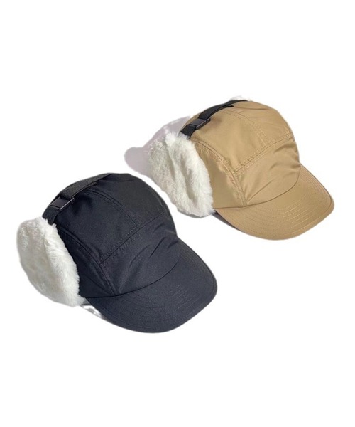 DAY CLOSET(デイ クローゼット)の「レディース ミリタリーボアフライトキャップ 耳当て付き(ニットキャップ/ビーニー・レディース・ブラック/ベージュ・ONE SIZE)」の22枚目の写真