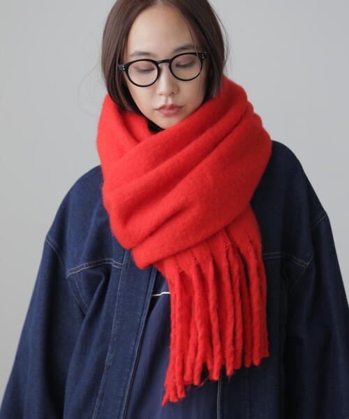 FREE'S MART(フリーズマート)の「◆大判無地ストール(ストール/ショール・レディース・ホワイト/レッド/ネイビー・フリ-)」の7枚目の写真