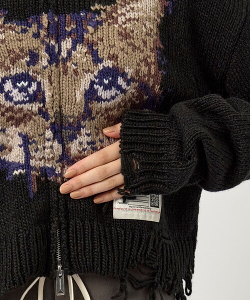 MIHARA YASUHIRO/ミハラヤスヒロ】CAT INTARSIA KNIT CARDIGAN