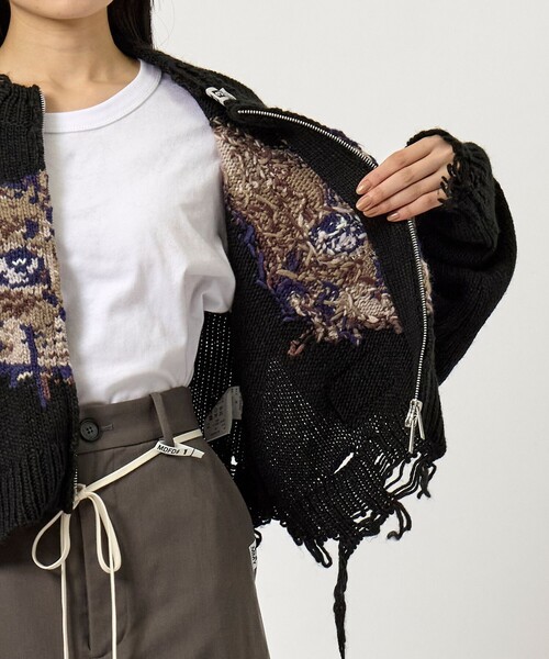 MIHARA YASUHIRO/ミハラヤスヒロ】CAT INTARSIA KNIT CARDIGAN