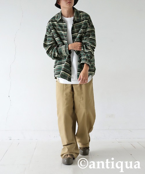 antiqua(アンティカ)の「チェック柄シャツ(シャツ/ブラウス・レディース・ブラック/グリーン・ONESIZE)」の17枚目の写真