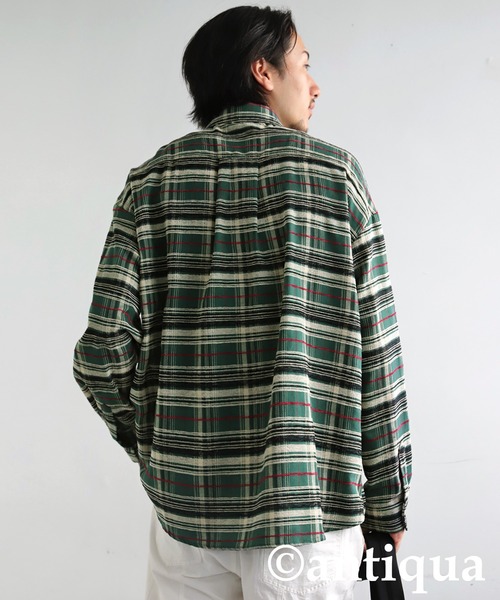 antiqua(アンティカ)の「チェック柄シャツ(シャツ/ブラウス・レディース・ブラック/グリーン・ONESIZE)」の20枚目の写真
