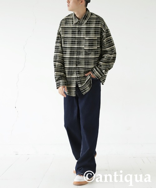 antiqua(アンティカ)の「チェック柄シャツ(シャツ/ブラウス・レディース・ブラック/グリーン・ONESIZE)」の12枚目の写真