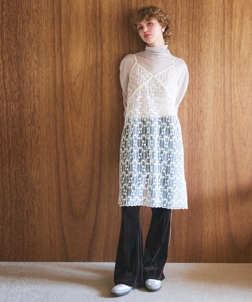 coca（coca）（コカ）の「【WEB限定セール】レースキャミワンピース（ワンピース・レディース・ブラック/アイボリー・L/M）」の3枚目の写真