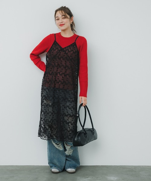 coca（coca）（コカ）の「【WEB限定セール】レースキャミワンピース（ワンピース・レディース・ブラック/アイボリー・L/M）」の9枚目の写真