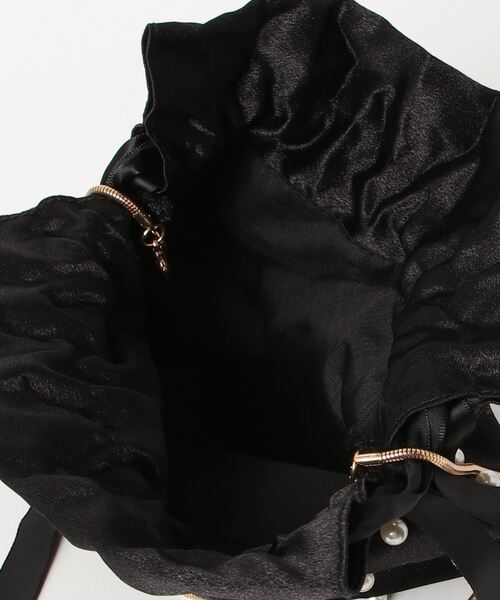 セール】パールバッグ パールチェーン チェーンストラップ 巾着バッグ