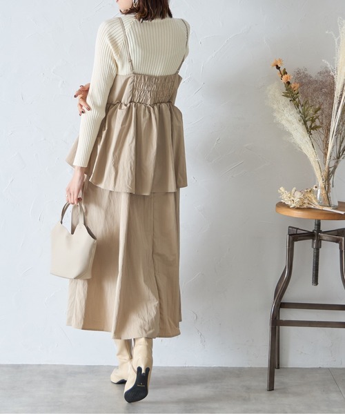 【韓国発】ペプラムセットアップスタイルワンピース PROPORTION BODY DRESSING ワンピース ペプラムキャミ
