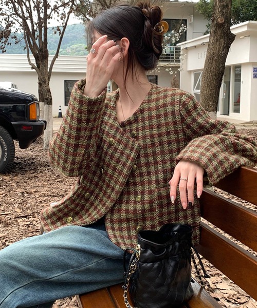 Sibra（シブラ）の「ショートジャケット（ノーカラージャケット・レディース・レッド・M）」の7枚目の写真