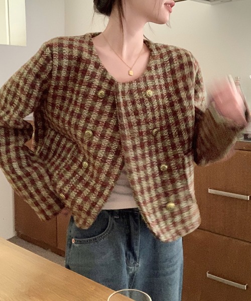 Sibra（シブラ）の「ショートジャケット（ノーカラージャケット・レディース・レッド・M）」の11枚目の写真