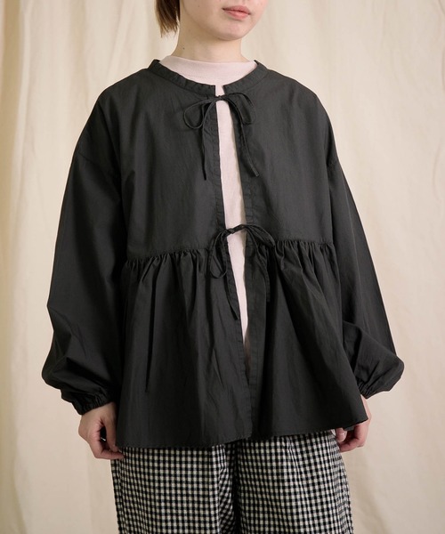 【未使用品】 Brocante / ブロカント ヴロンブラウス 黒 送料無料】ブロカント ヴロンブラウス（50ブロード） レディース