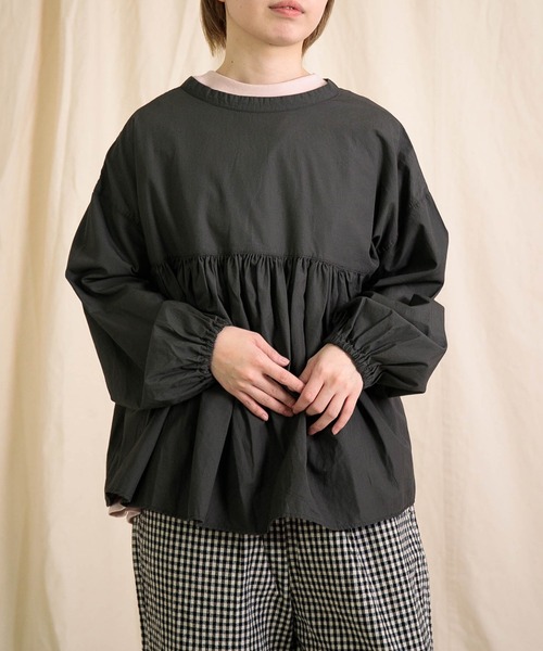 Brocante（ブロカント）の「[Brocante / ブロカント] CM50/ブロード ボレロシャツ（シャツ/ブラウス・レディース・チャコールグレー/ブルー/ホワイト/ベージュ・2）」の5枚目の写真