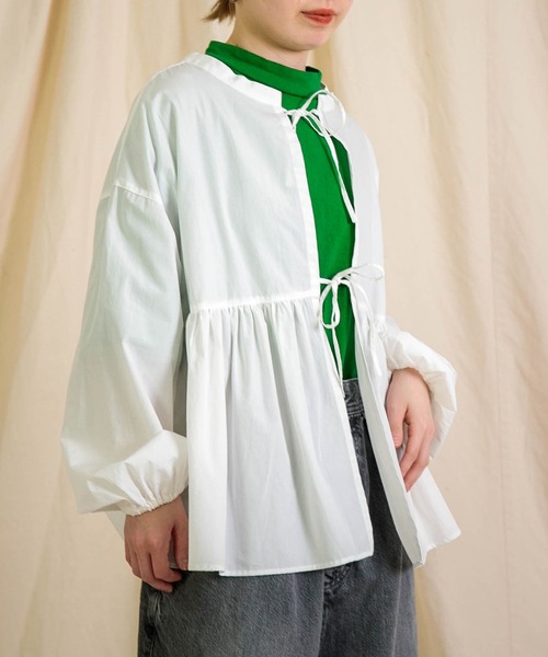 レディース　Brocante　ブロカント　DOMINGO ドミンゴ　CM50 ブロード ボレロシャツ 2wayブラウス　前後着用可能　ブラウス　36-0318X Brocante / ブロカント] CM50/ブロード ボレロシャツ | Domingo