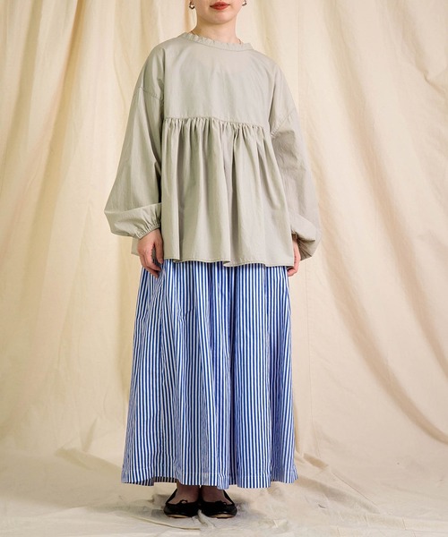 Brocante（ブロカント）の「[Brocante / ブロカント] CM50/ブロード ボレロシャツ（シャツ/ブラウス・レディース・チャコールグレー/ブルー/ホワイト/ベージュ・2）」の16枚目の写真