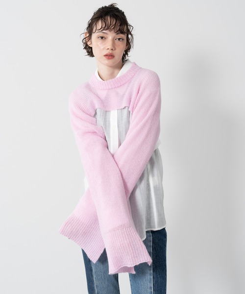 ELOOPS(イーループス)の「【ELOOPS】マルチウェイ ニットプルオーバー(ニット/セーター・レディース・ピンク/カーキ/アイボリー・FREE)」の14枚目の写真