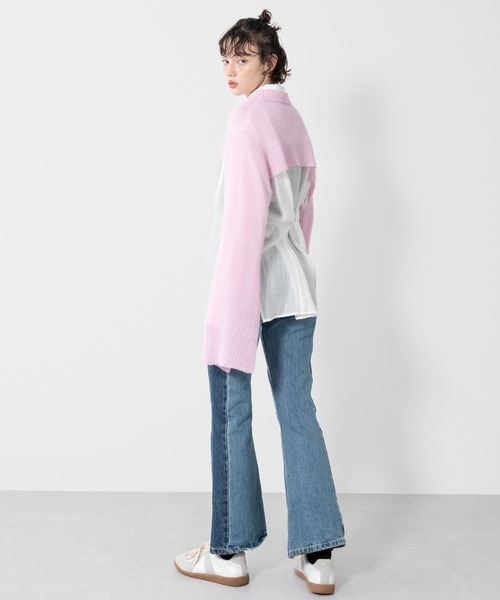 ELOOPS(イーループス)の「【ELOOPS】マルチウェイ ニットプルオーバー(ニット/セーター・レディース・ピンク/カーキ/アイボリー・FREE)」の4枚目の写真