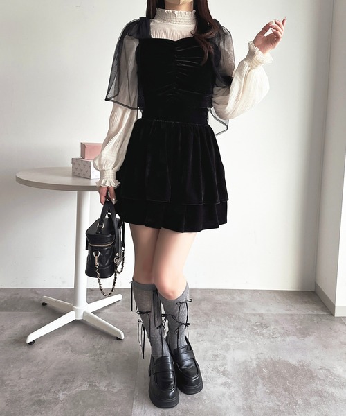 セール】【SETUP可能】ベロア2段スカート【ZOZOTOWN限定アイテム