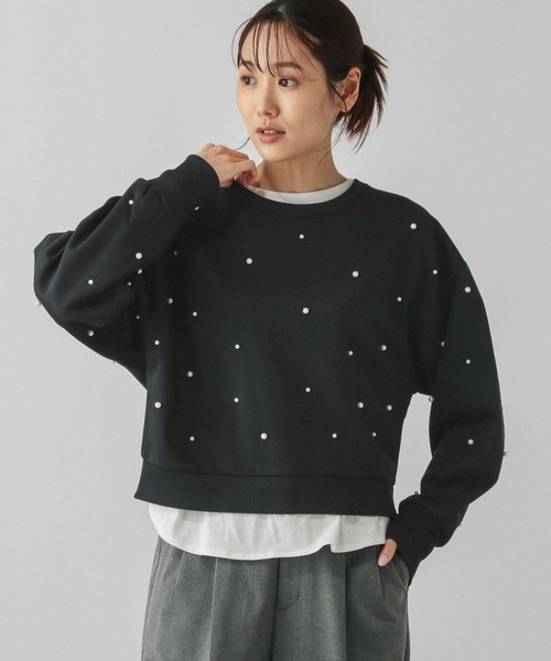 GLOBAL WORK（グローバルワーク）の「乾きやすい起毛ビジュー/147386（スウェット・レディース・ブラック/アイボリー/杢グレー・MEDIUM/LARGE）」の19枚目の写真