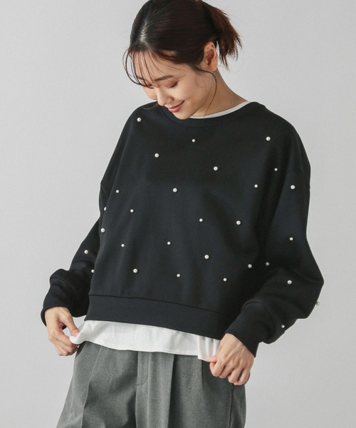 GLOBAL WORK（グローバルワーク）の「乾きやすい起毛ビジュー/147386（スウェット・レディース・ブラック/アイボリー/杢グレー・MEDIUM/LARGE）」の20枚目の写真