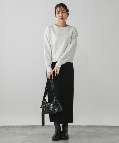 GLOBAL WORK（グローバルワーク）の「乾きやすい起毛ビジュー/147386（スウェット・レディース・ブラック/アイボリー/杢グレー・MEDIUM/LARGE）」の21枚目の写真