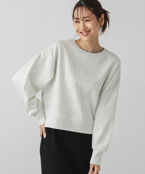 GLOBAL WORK（グローバルワーク）の「乾きやすい起毛ビジュー/147386（スウェット・レディース・ブラック/アイボリー/杢グレー・MEDIUM/LARGE）」の11枚目の写真