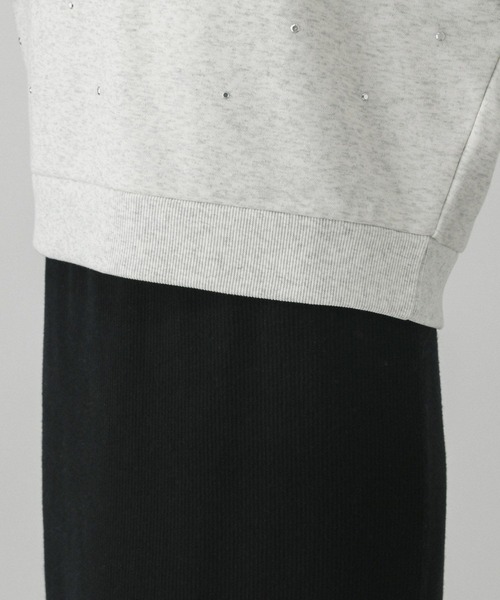 GLOBAL WORK（グローバルワーク）の「乾きやすい起毛ビジュー/147386（スウェット・レディース・ブラック/アイボリー/杢グレー・MEDIUM/LARGE）」の8枚目の写真