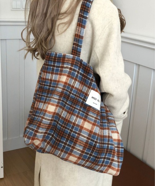 check flannel tote bag（トートバッグ）｜Vipoa（ヴィポア）の