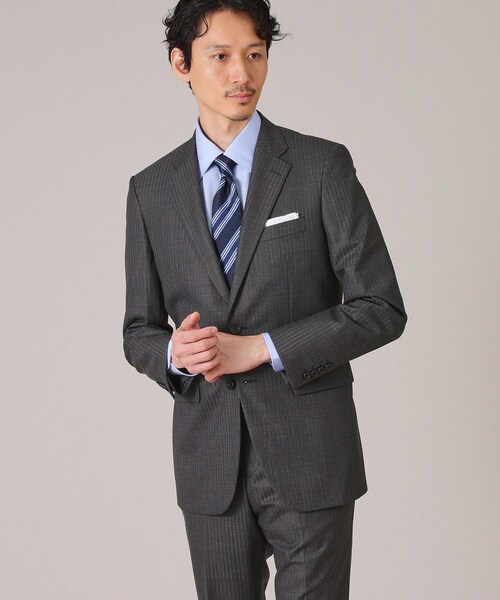 TAKEO KIKUCHI（タケオキクチ）の「【3ピースセット】シャイニーヘリンボン スーツ（スーツセット・メンズ・ブラック系2/チャコール/ネイビー系9・02/03/04）」の7枚目の写真