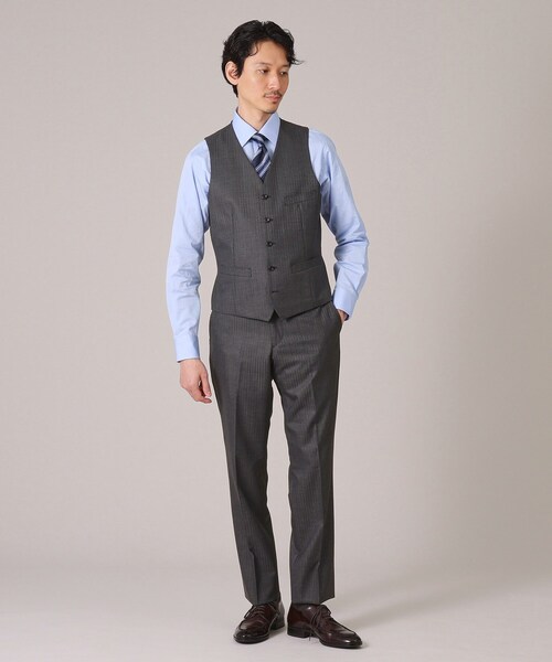 TAKEO KIKUCHI（タケオキクチ）の「【3ピースセット】シャイニーヘリンボン スーツ（スーツセット・メンズ・ブラック系2/チャコール/ネイビー系9・02/03/04）」の12枚目の写真