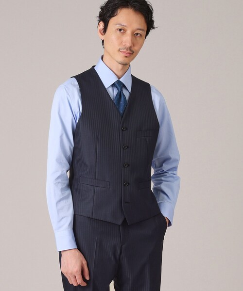 TAKEO KIKUCHI（タケオキクチ）の「【3ピースセット】シャイニーヘリンボン スーツ（スーツセット・メンズ・ブラック系2/チャコール/ネイビー系9・02/03/04）」の22枚目の写真
