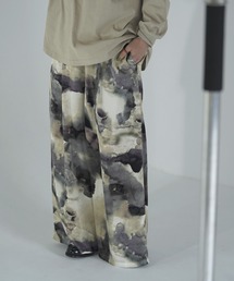 Aphlotus | フロントタック アブストラクト グラフィック シルクタッチ イージーパンツ(その他パンツ)