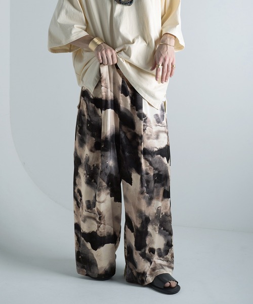 Aphlotus（アプロタス）の「フロントタック アブストラクト グラフィック シルクタッチ イージーパンツ（その他パンツ・メンズ・ブラック/ブルー/グレー・MEDIUM/SMALL/LARGE）」の10枚目の写真