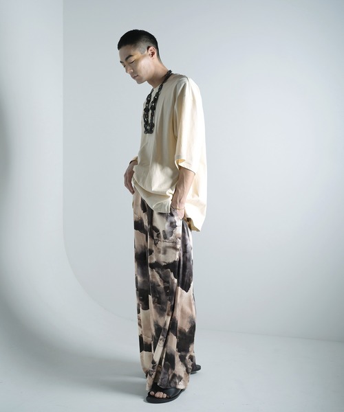 Aphlotus（アプロタス）の「フロントタック アブストラクト グラフィック シルクタッチ イージーパンツ（その他パンツ・メンズ・ブラック/ブルー/グレー・MEDIUM/SMALL/LARGE）」の13枚目の写真