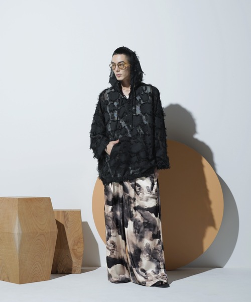 Aphlotus（アプロタス）の「フロントタック アブストラクト グラフィック シルクタッチ イージーパンツ（その他パンツ・メンズ・ブラック/ブルー/グレー・MEDIUM/SMALL/LARGE）」の16枚目の写真