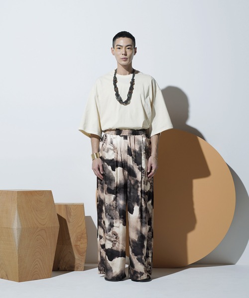 Aphlotus（アプロタス）の「フロントタック アブストラクト グラフィック シルクタッチ イージーパンツ（その他パンツ・メンズ・ブラック/ブルー/グレー・MEDIUM/SMALL/LARGE）」の17枚目の写真