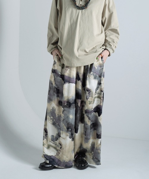 Aphlotus（アプロタス）の「フロントタック アブストラクト グラフィック シルクタッチ イージーパンツ（その他パンツ・メンズ・ブラック/ブルー/グレー・MEDIUM/SMALL/LARGE）」の21枚目の写真