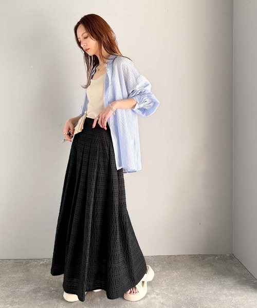 セール】ふんわり愛されシルエット。チェックレースジャガードタック