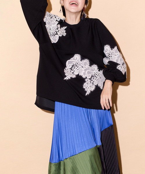 OSMOSIS(オズモーシス)の「レースモチーフプルオーバー(Tシャツ/カットソー・レディース・ネイビー/グレー/ブラック・ONE SIZE)」の12枚目の写真