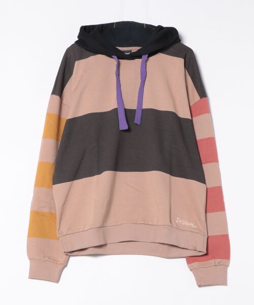 Desigual（デシグアル）の「マルチストライプ カラーブロック パーカー（スウェット・メンズ・ブラウン・XL/L/M/S）」の5枚目の写真