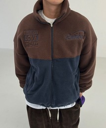 BY ATTENTION（バイアテンション）の「BIG SALE開催中！【BY ATTENTION】 スタンドカラー 配色 ジップアップ ボアフリース / ユニセックス（ブルゾン）」