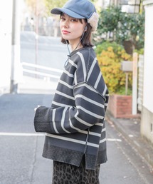 niko and... | リバーシブルモールニットプルオーバー(ニット/セーター)