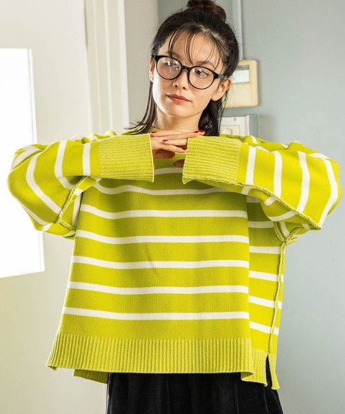 niko and...（ニコアンド）の「リバーシブルモールニットプルオーバー（ニット/セーター・レディース・ネイビー/イエロー/チャコール/アイボリー・MEDIUM/LARGE）」の14枚目の写真