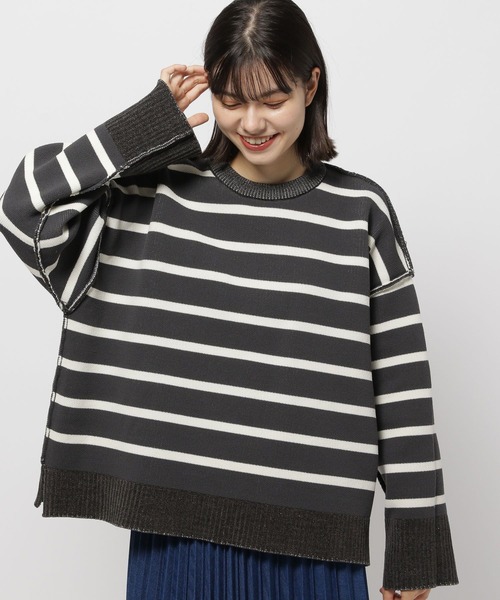 niko and...（ニコアンド）の「リバーシブルモールニットプルオーバー（ニット/セーター・レディース・ネイビー/イエロー/チャコール/アイボリー・MEDIUM/LARGE）」の18枚目の写真