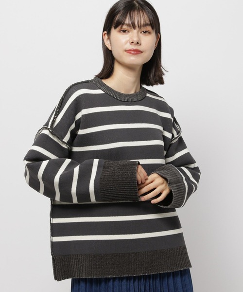 niko and...（ニコアンド）の「リバーシブルモールニットプルオーバー（ニット/セーター・レディース・ネイビー/イエロー/チャコール/アイボリー・MEDIUM/LARGE）」の19枚目の写真