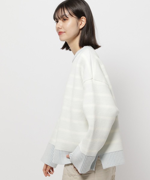 niko and...（ニコアンド）の「リバーシブルモールニットプルオーバー（ニット/セーター・レディース・ネイビー/イエロー/チャコール/アイボリー・MEDIUM/LARGE）」の22枚目の写真