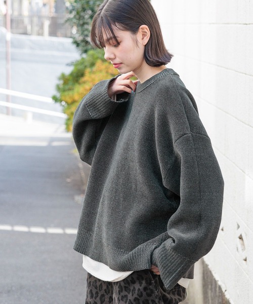 セール】リバーシブルモールニットプルオーバー（ニット/セーター