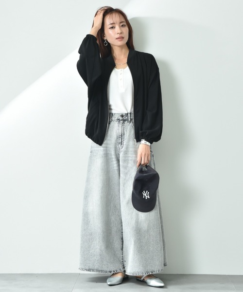 INTERPLANET(インタープラネット)の「ダブルクロスブルゾン(ブルゾン・レディース・ライトグレー/カーキ/ブラック・FREE)」の6枚目の写真