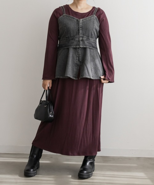 CLETTE(クレット)の「2WAYデニムビスチェ(その他トップス・レディース・ブルー/ブラック・4L/3L/LL)」の3枚目の写真