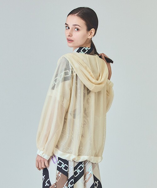 GRACE CLASS（グレースクラス）の「マクラメメッシュフーディー（パーカー・レディース・キナリ/カーキ/ブラック・36）」の12枚目の写真